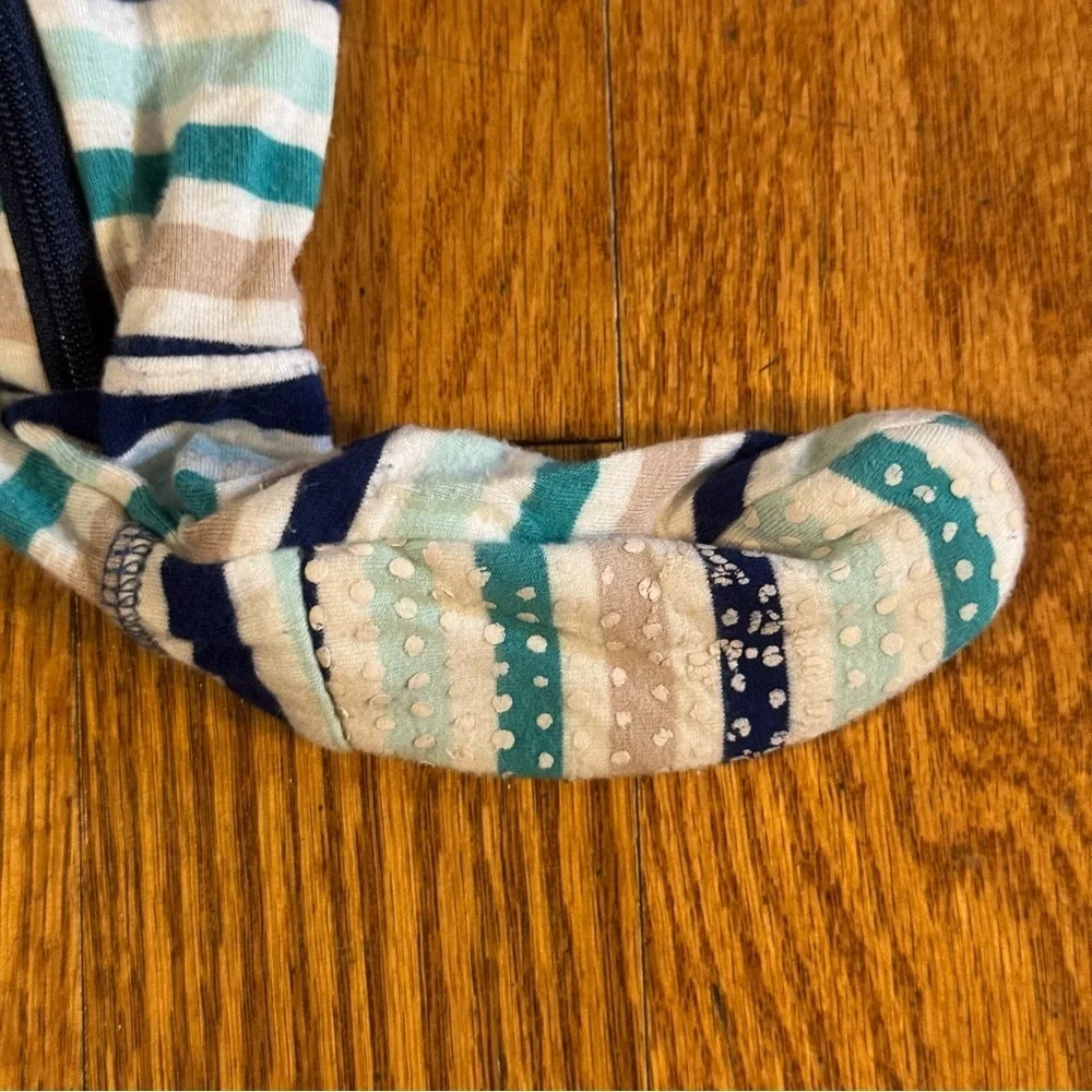 KicKee Blue Striped Kids Footie Size 6-9M